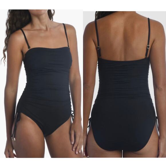 Lablanca Women One Piece Tummy Control Black  Swimsuit Sz 10 NWT Island Goddess - Picture 3 of 11